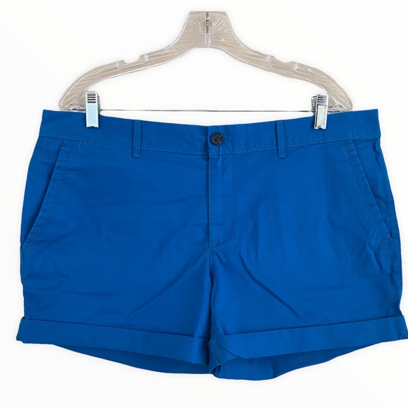 PLUS Banana Republic NWT Teal Blue 4” Shorts Size 14 - Picture 2 of 5